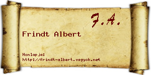 Frindt Albert névjegykártya